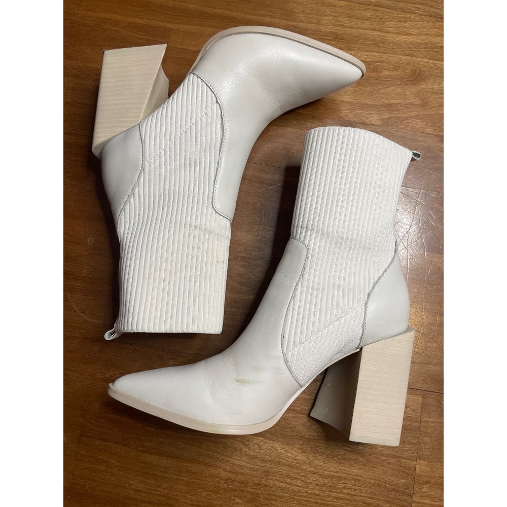 Steve Madden Tackle Sock Bootie In Bone Leather S… - image 7